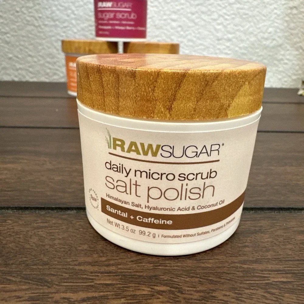 4 Pack Raw Sugar Moisture Loving Sugar Scrub Coconut+ Mango, Pineapple, 15.0 oz